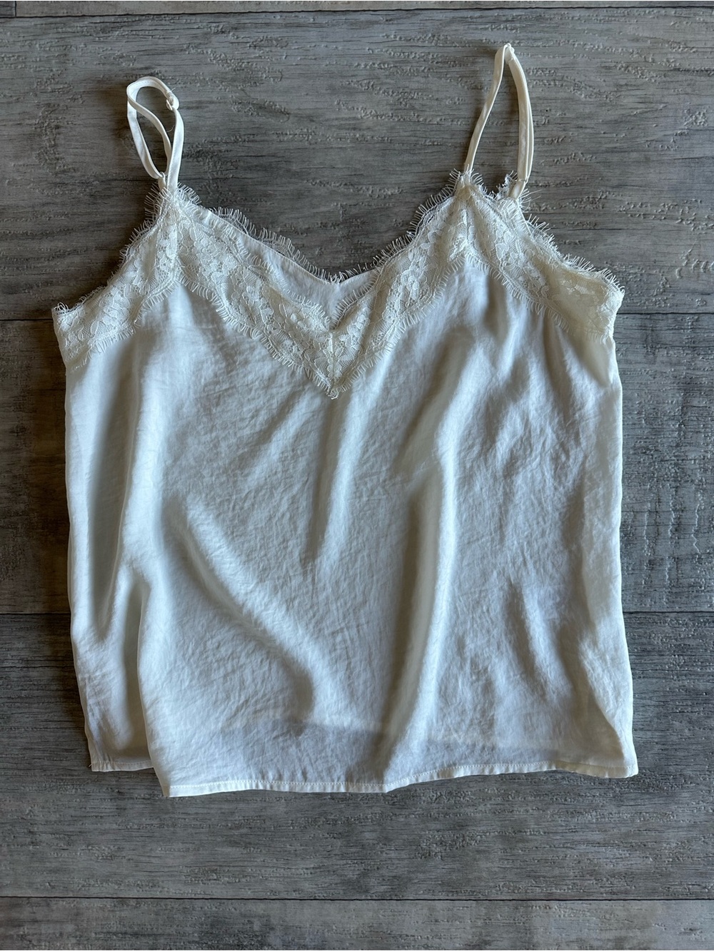BP Ivory Lace Trim Cami Top Size Small